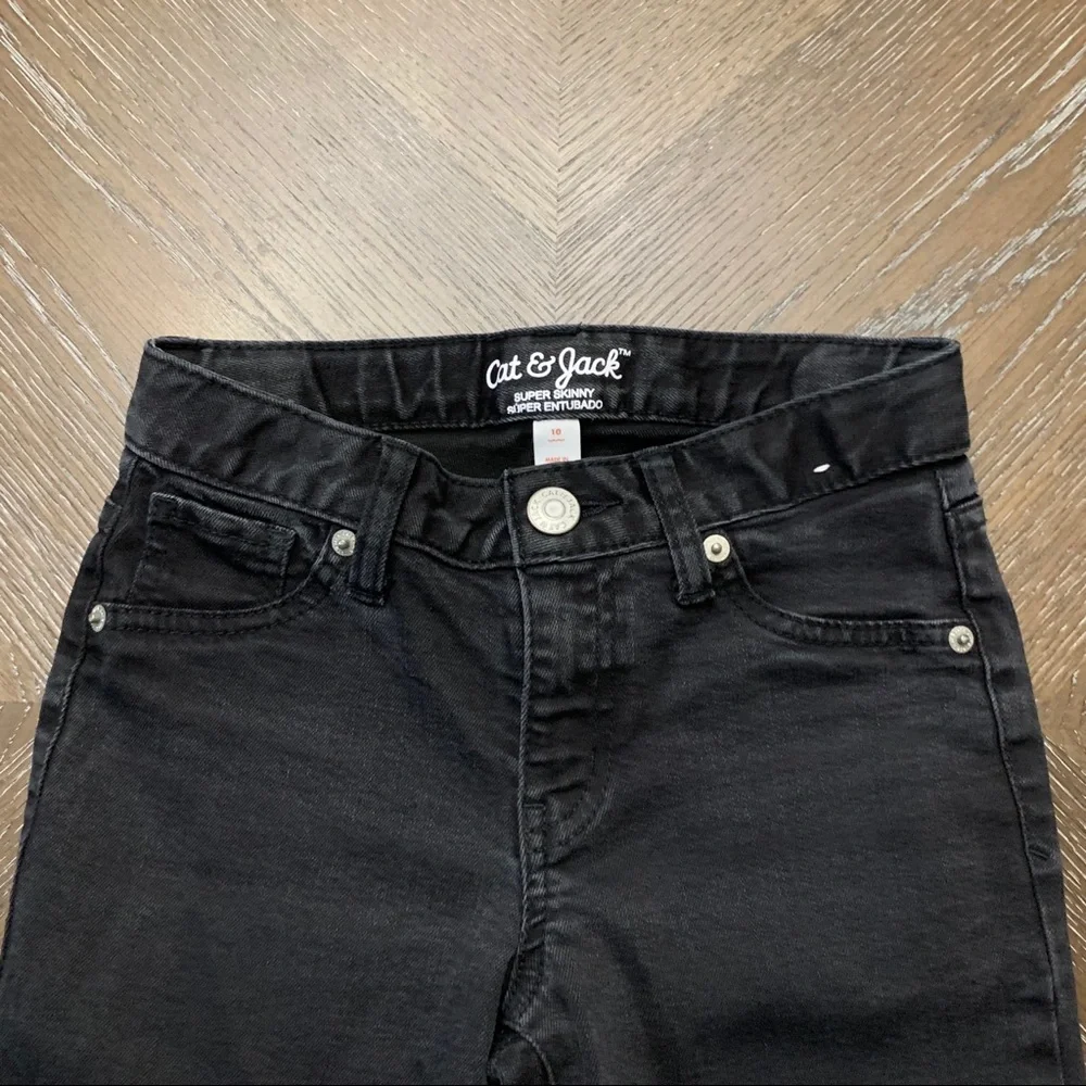 Super Skinny Cat & Jack black denim jeans Size 10 girls